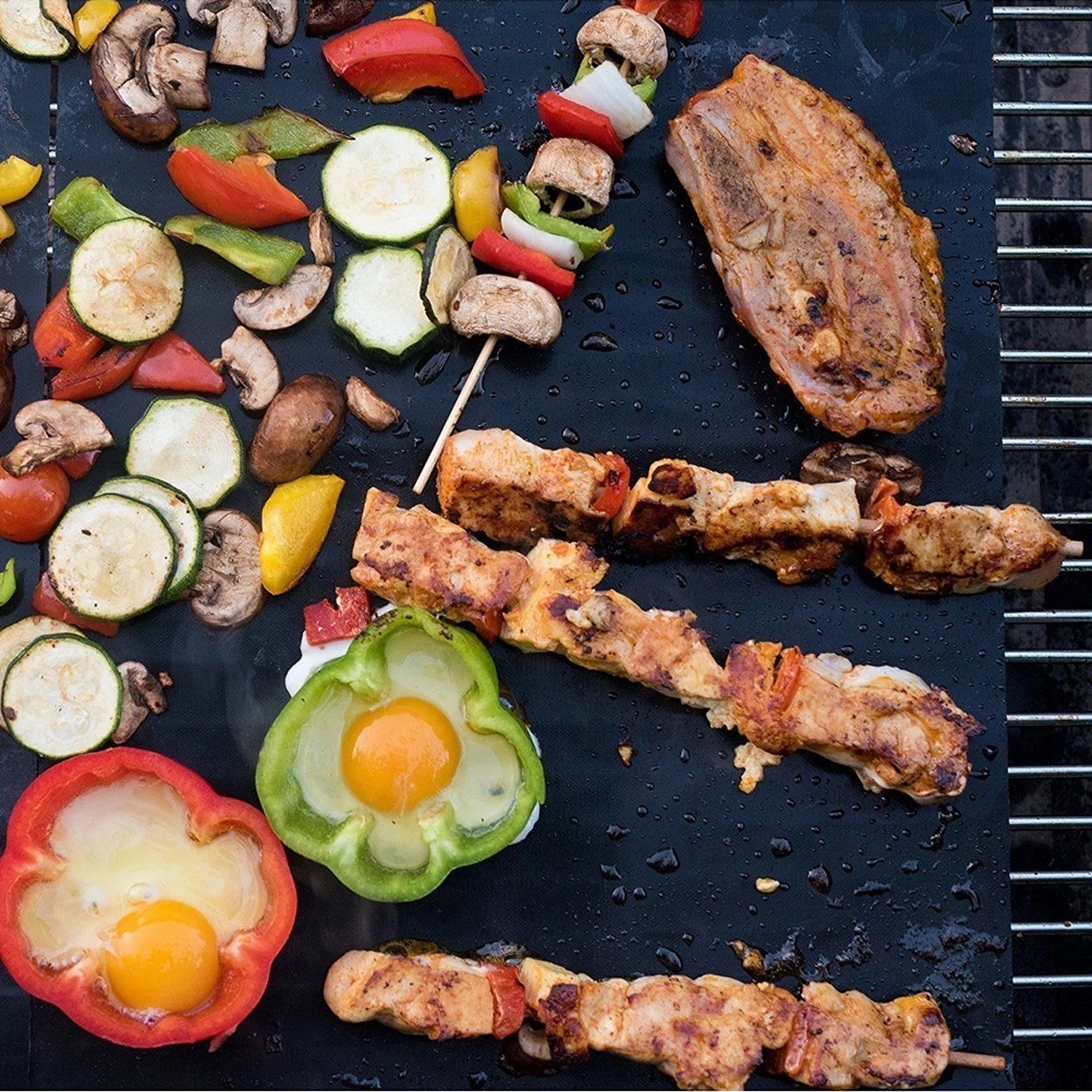 

7 Pcs Barbecue Mat Heat Grill Pan Lining Non-stick Work Grills BBQ Baking Pad Oven Liners Man