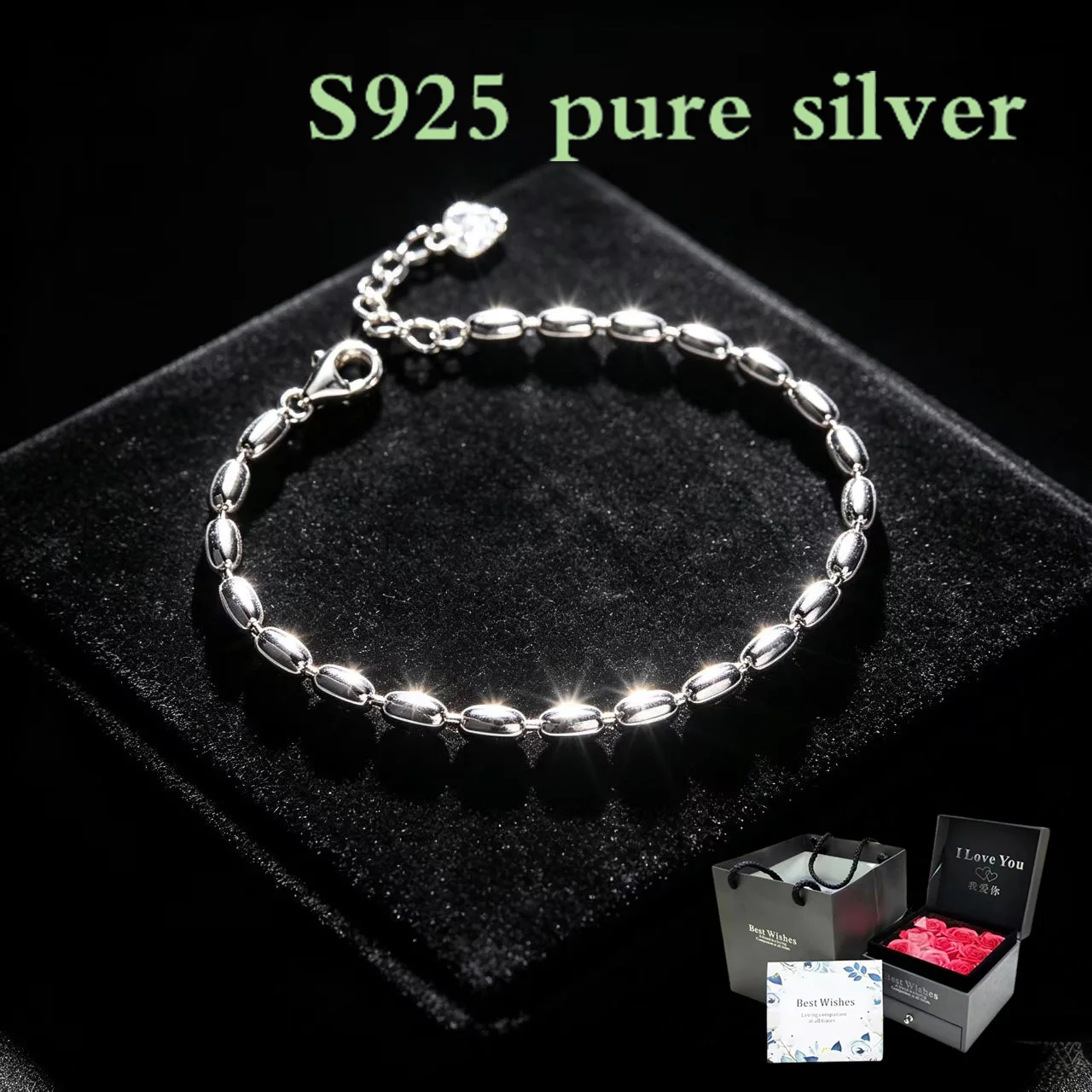 S925 pure silver grain olive bracelet for women - light luxury, high-end, unique design, simple and versatile.