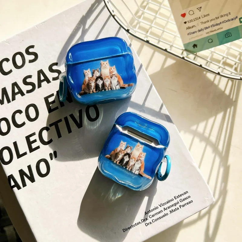 

IMD Cute Cats Design EarPhone Case for Apple Airpods 2, Airpods 3, Airpods 4, Airpods Pro Pro 2