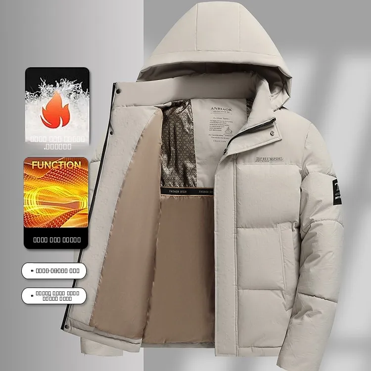 

Detachable Hat Commuter Sle Side S ket Thiened Long Sve Men's Cotton Jaet Faion Urban Sle Zipper Closure