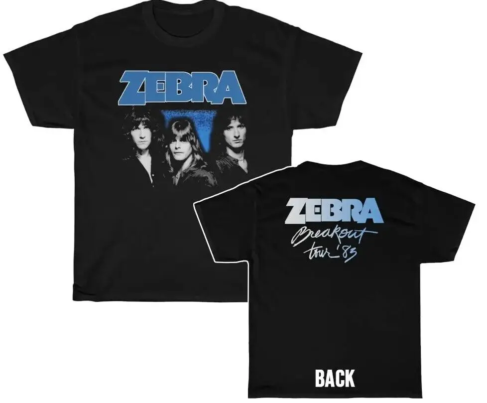 Zebra 1983 Breakout Tour Shirt 2 sided Short Sleeve T-Shirt For Fans