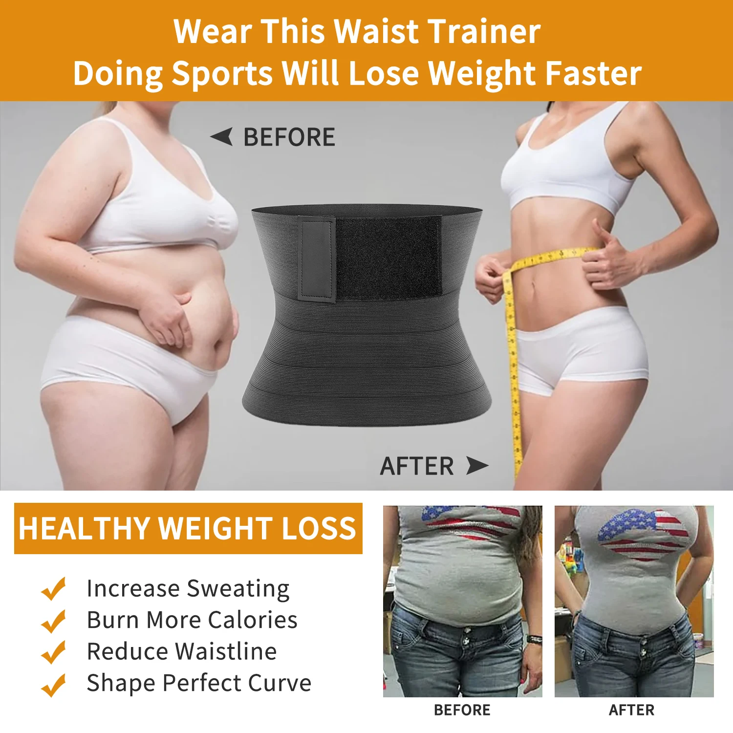 Waist Trainer for Women Snatch Me Up Bandage Wrap Slimming Belt Tummy Control Shapewear Belly Wraps Compression Body Shaper