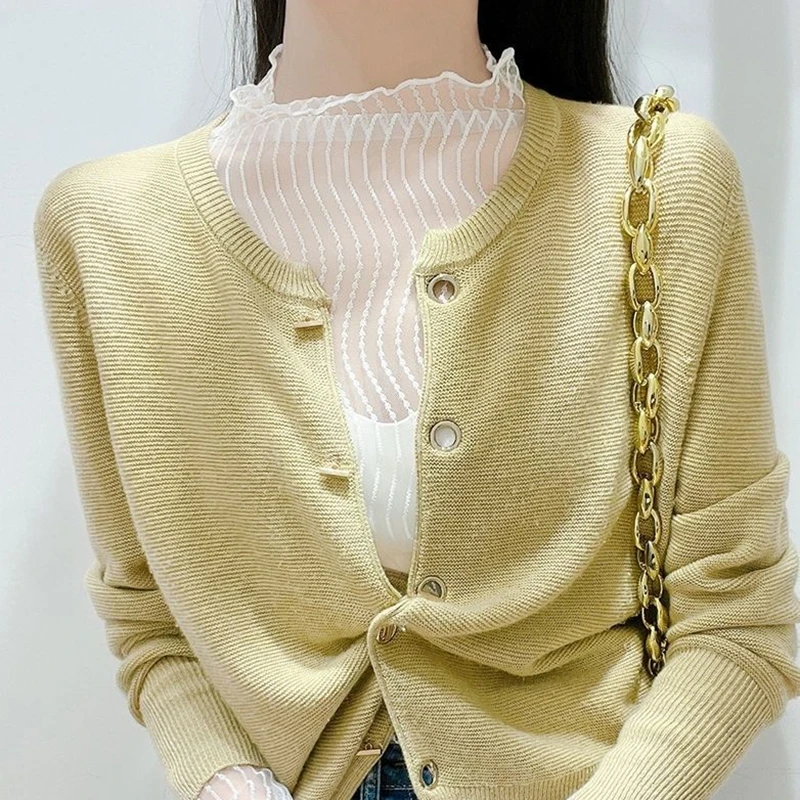 Malha sólida ver através de blusas femininas protetor solar roupas sexy oco manga longa gola alta transparente topo branco camisa de festa