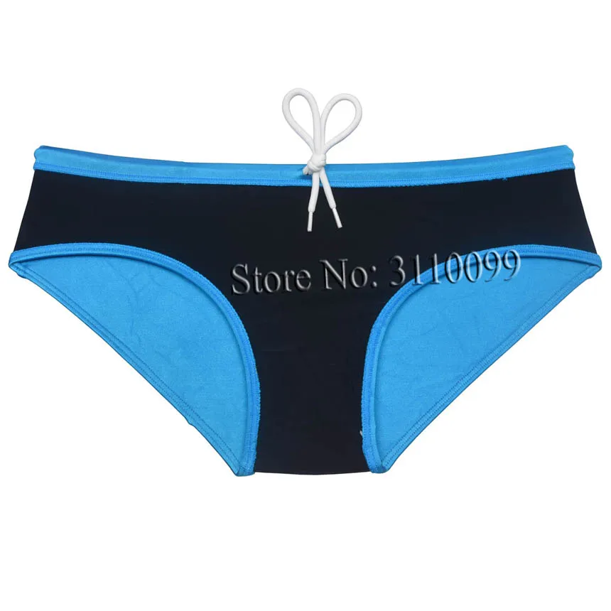 Brilhante nadar cuecas dos homens, Drawstrings Swimwear, maiô elástico, troncos lisos