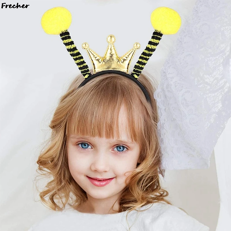 Lovely Crown Headband Birthday Party Holiday Hair Hoop Children Kids Bee Performance Decoration Role Play Prop Fashion Hairbands