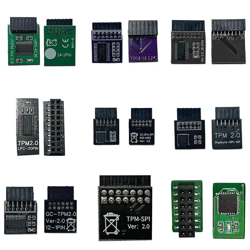 TPM 2.0 Encryption Security Module Remote Card Windows 11 Upgrade TPM2.0 Module 12 To 20pin To Support Multi-brand Motherboards