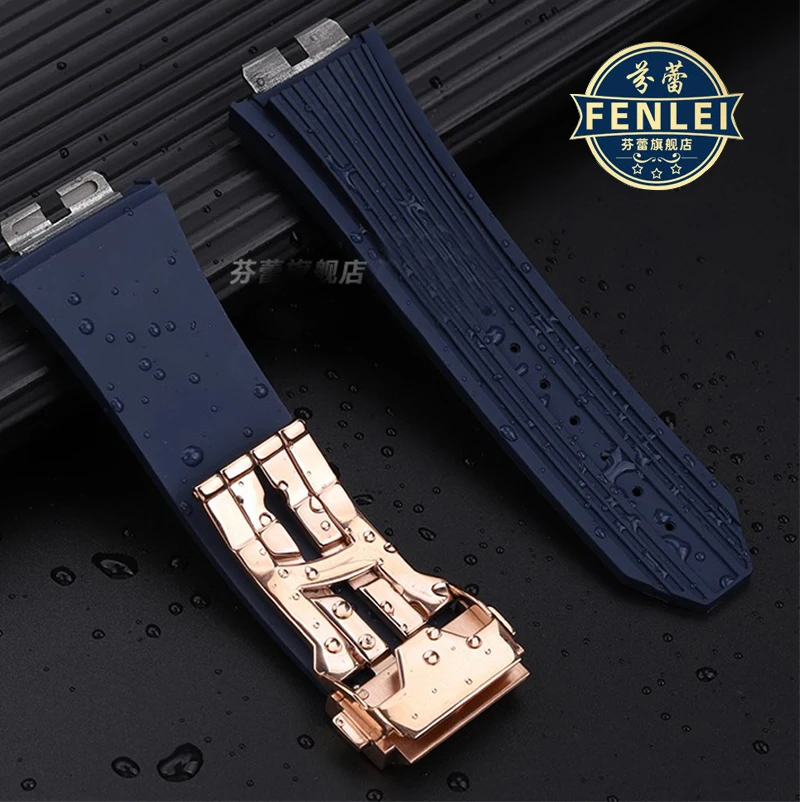 For Hublot tattoo SANG BLEU fluororubber Watch strap Hengbao 415 414 Quick release For Men VITON Watchband 28*18mm FKM bracelet