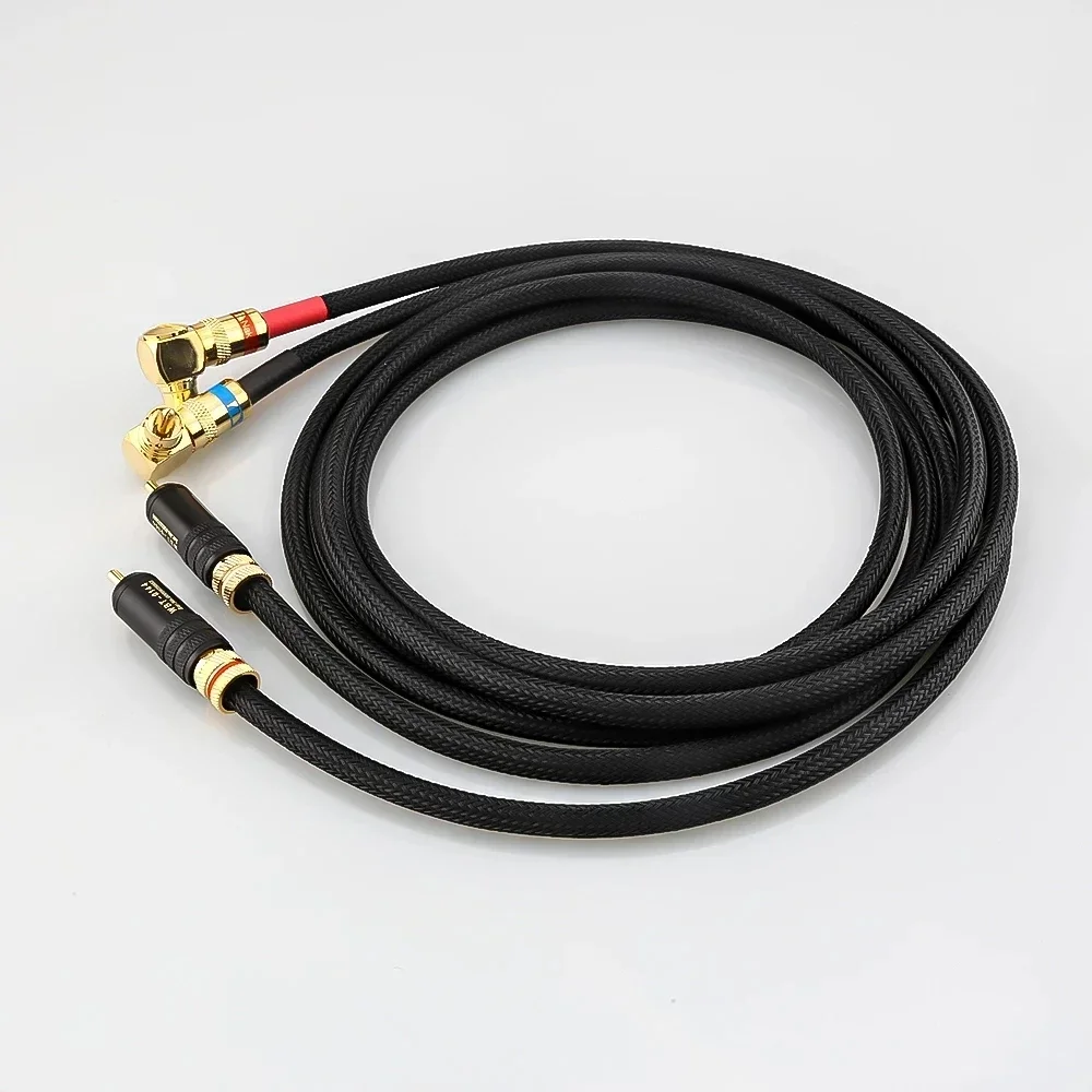 Para HI-End 99.998% OFC Copper RCA WBT Interconnect kabel HIFI Audio 90 stopni kąt prosty złącze