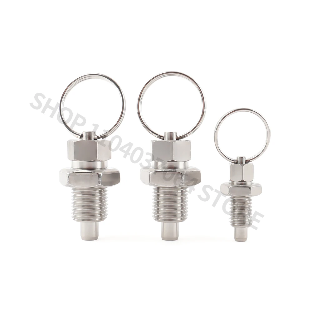VCN217 Good Quality Stainless/Carbon Steel Locking Plungers Short Pull Ring Hand Retractable Spring Plungers With Locking Nuts