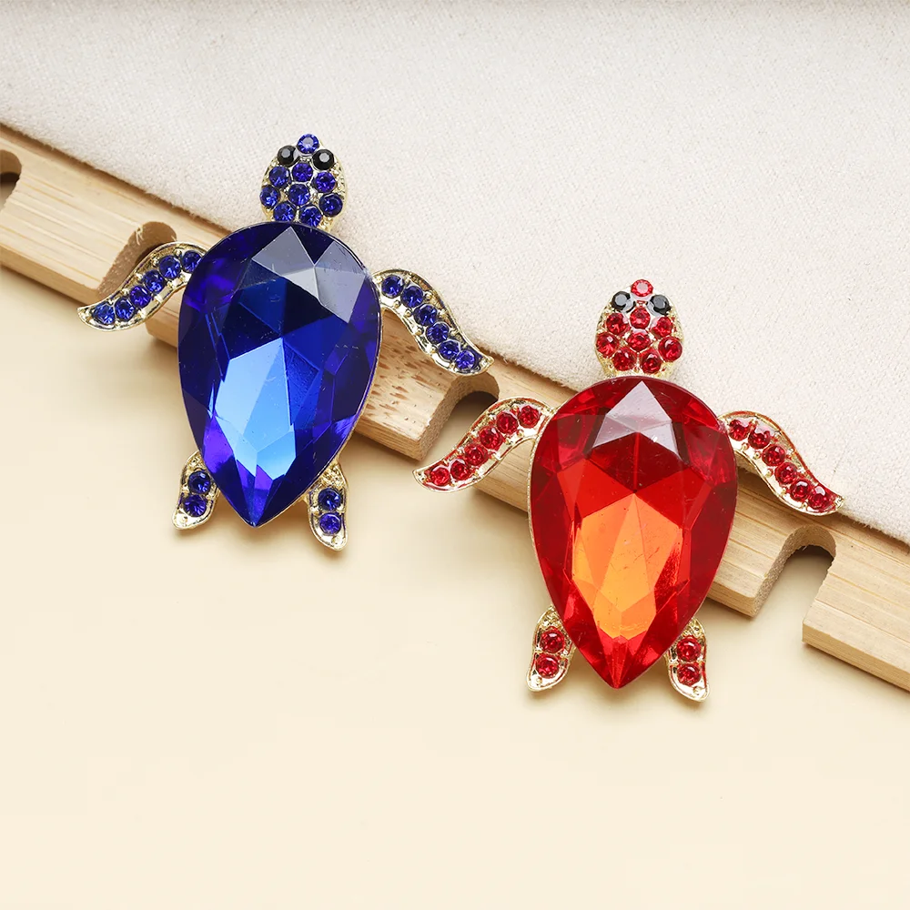 Animal Turtle Brooch Cute Shinning Rhinestone Badge Lapel Pins Casual Backpack Accessories Decorative For Friend Gifts