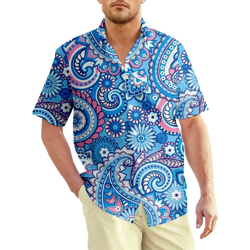 

Новая 3d-рубашка в стиле Харадзюку с принтом пейсли из Персии и Индии, мужские художественные рубашки с рисунком