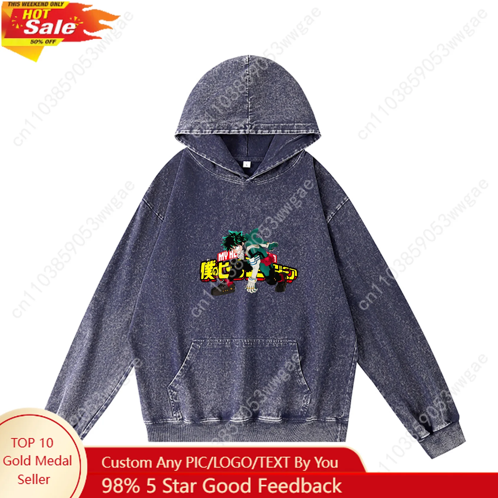 

My Hero Academia Hoodies Retro Hooded Sweatshirt Mens Womans Vintage Pullover Sweatshirt With Pocket Oversized Customized Tops
