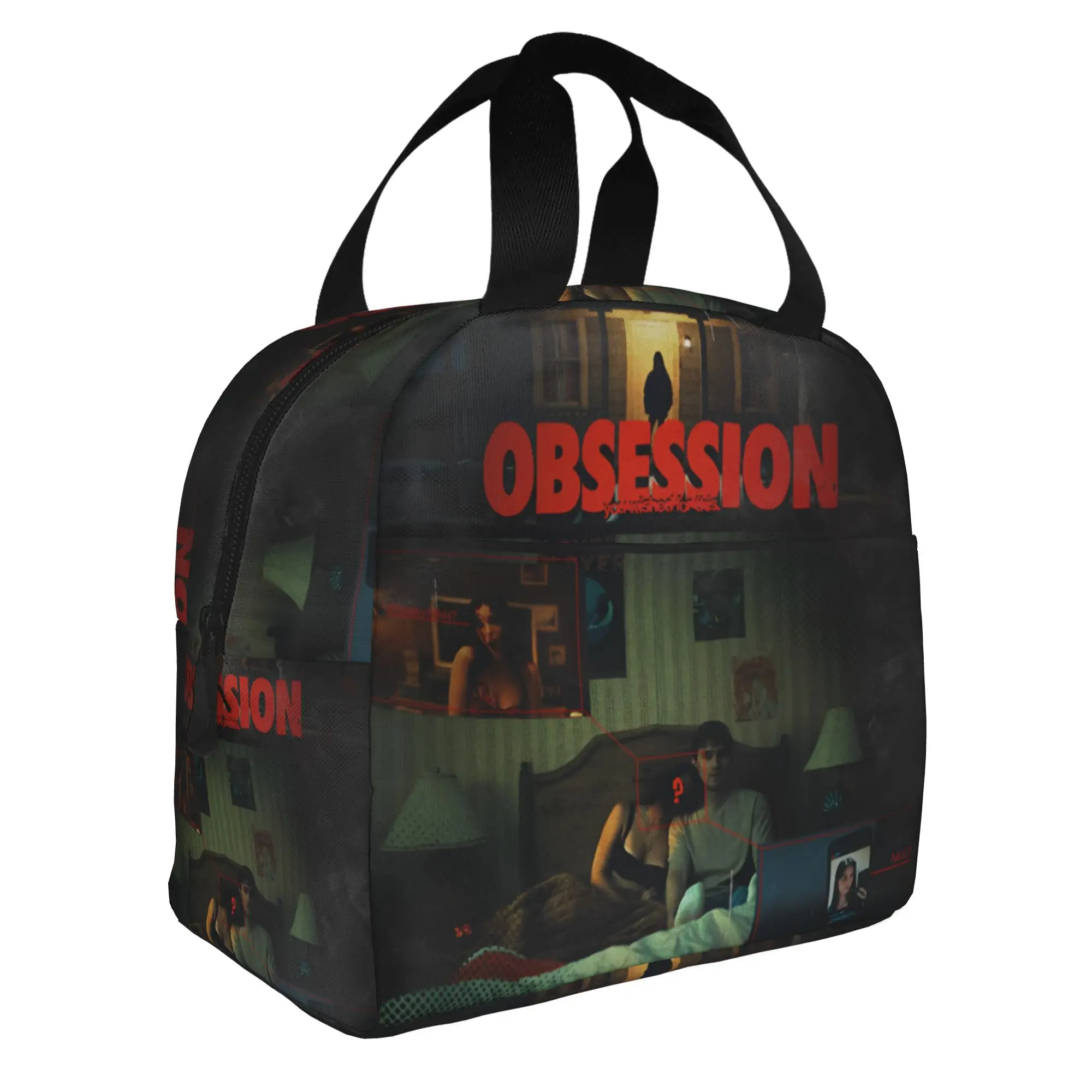 O-Obsessions Insulated Lunch Bag for Women Waterproof Scary Film Cooler Thermal Lunch Box School