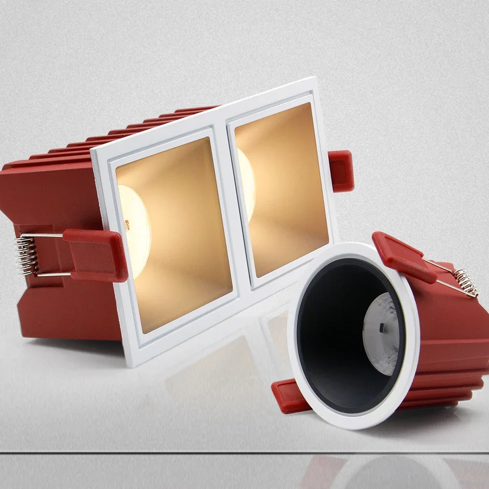 

Anti Glare Square /Round Led Recessed lamp Dimmable led Downlight Indoor Ceiling Lamp COB Spot light led For Living Room Bedroom
