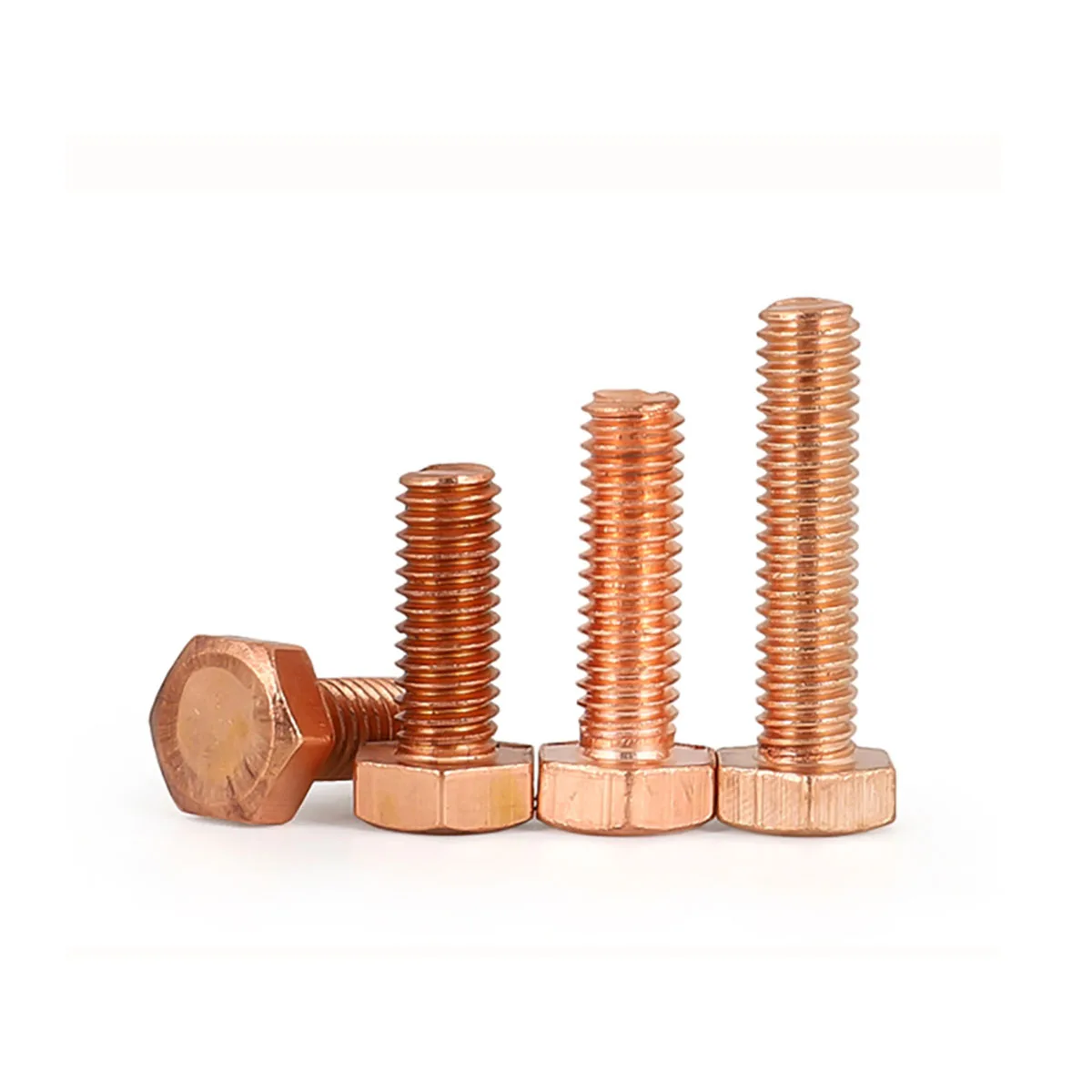 Beicai T2 Pure Copper Outer Hexagon Screw Conductive Red Copper Purple Copper Conductivity Bolt M3 M4 M5 M6 M8 M10 M12 M16