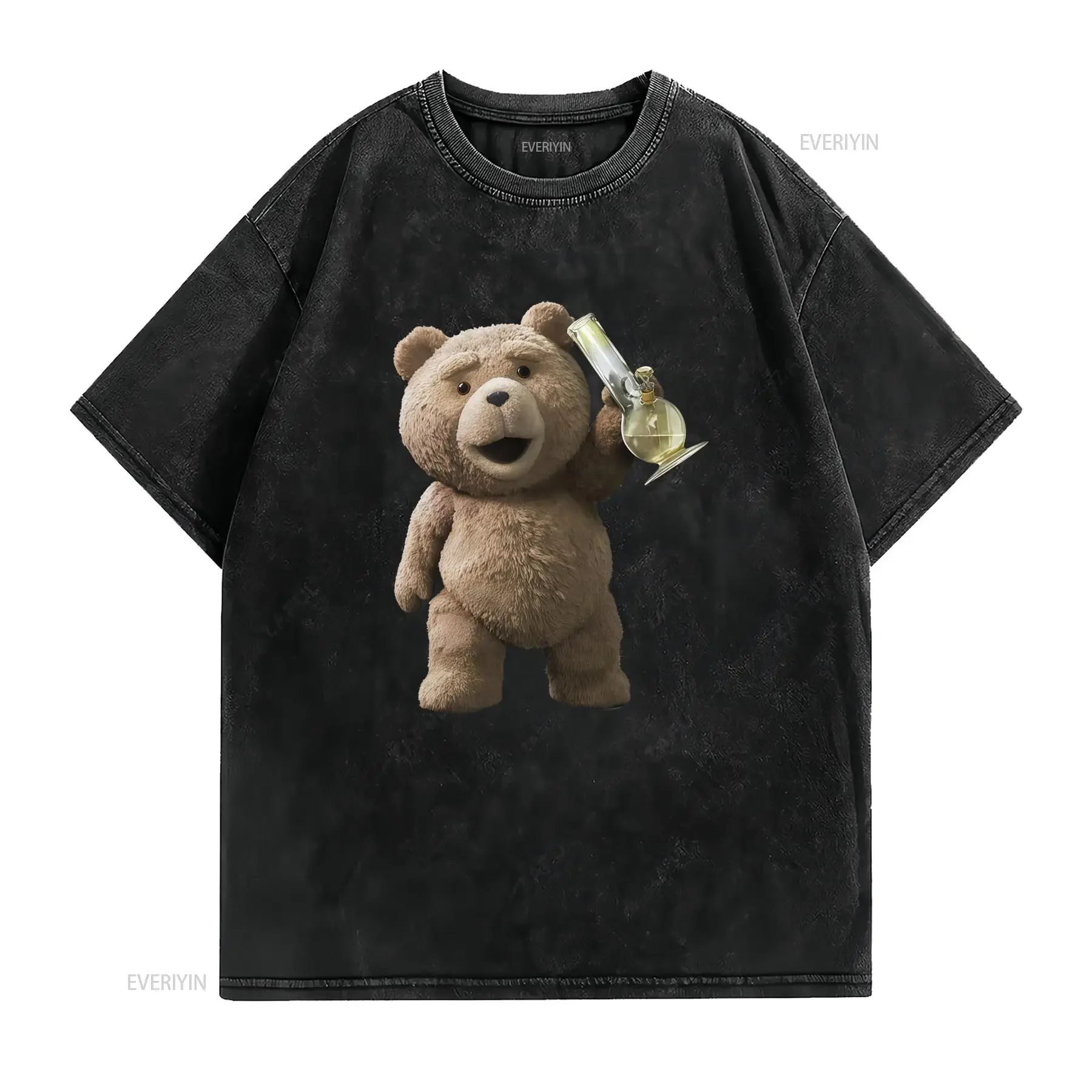 Ted Cult Fun Funnyie Oversized T Shirt Harajuku Mens Streetwear Big Size Tops Crew Neck Casual Style Print Pattern vintage