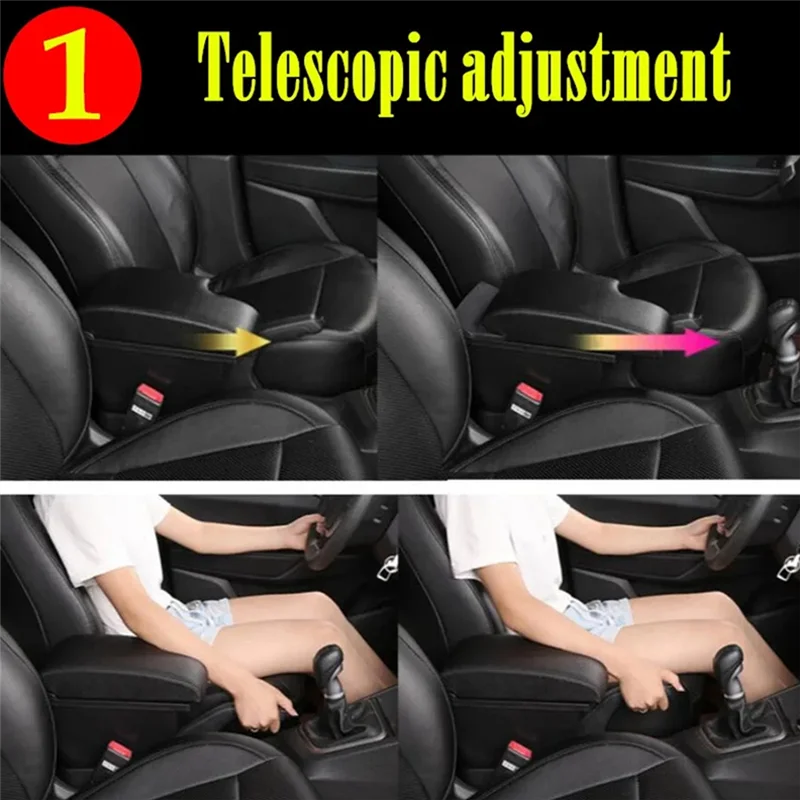 

R1-1 Piece Central Consoles Armrest Box With 3 USB Charger Armrest Storage Box Black Interior Accessories For MG ZS 2017-2022
