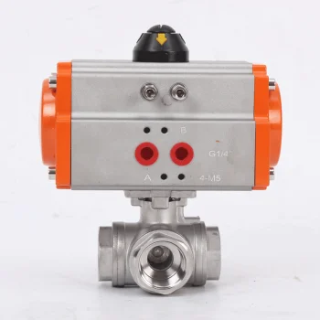 Válvula de bola de acero inoxidable; válvula automática neumática