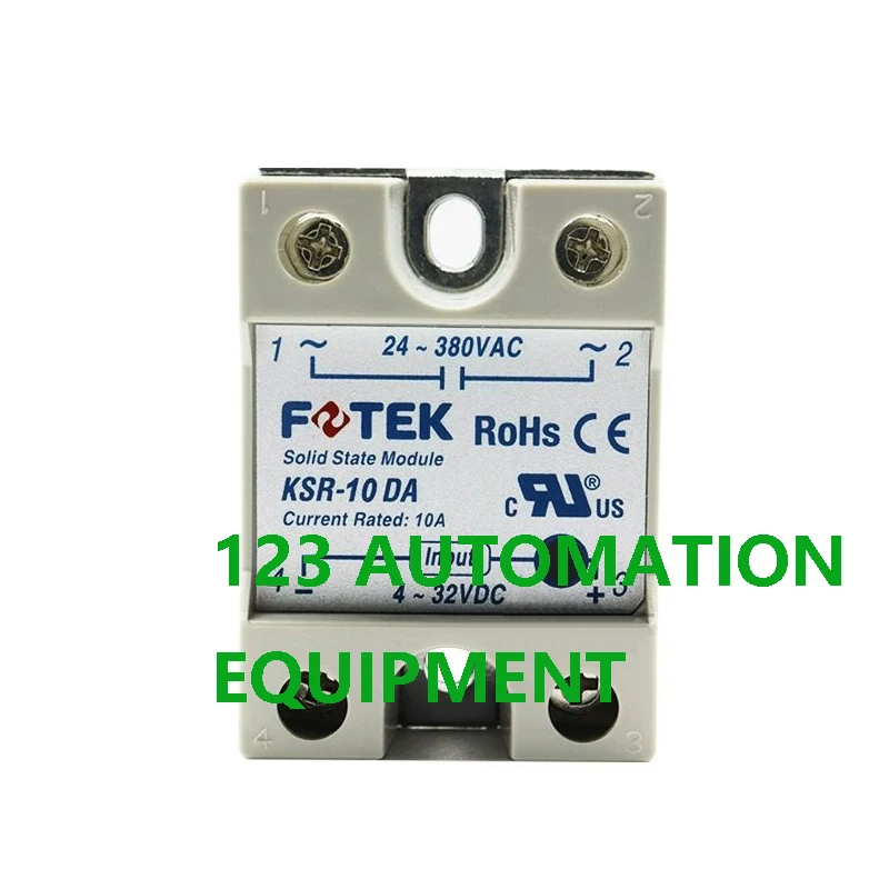 

Аутентичные новые FOTEK KSR-10DA 25DA 40DA 50DA 75DA 40DAE KSR-25DA-H 40DA-H 50DA-H 75DA-H Экономичное однофазное твердотельное реле