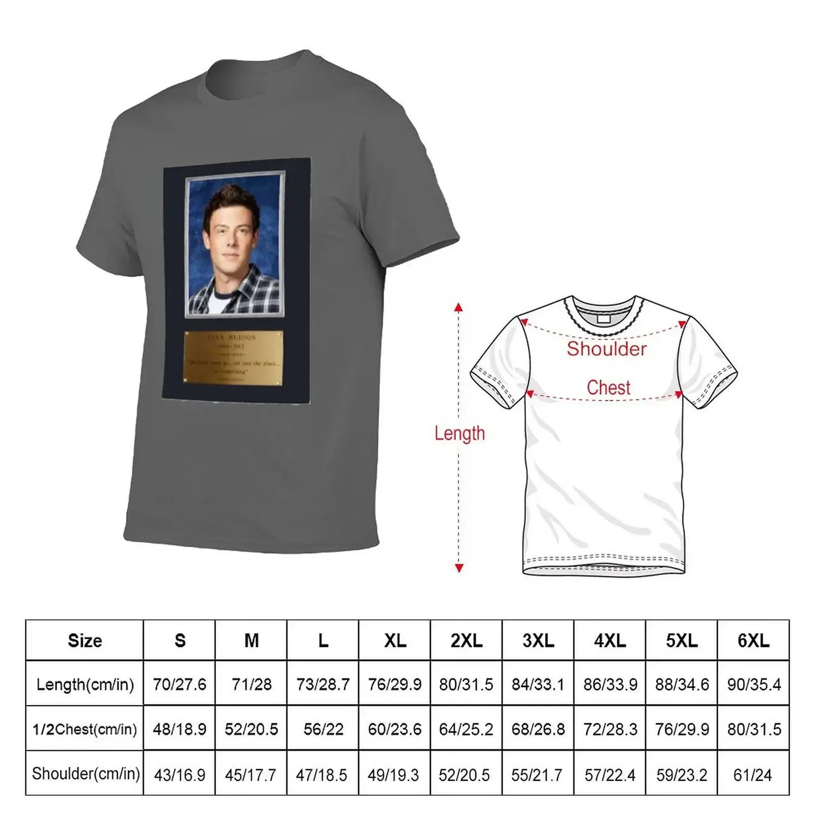 Plaque of Finn Hudson T-Shirt for a boy korean fashion anime t shirts customs sweat shirts, men