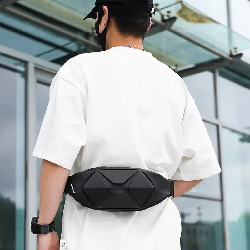 Bolso de pecho con estuche rígido para hombre, bandolera informal de gran capacidad, impermeable, para deportes al aire libre, novedad de 2024