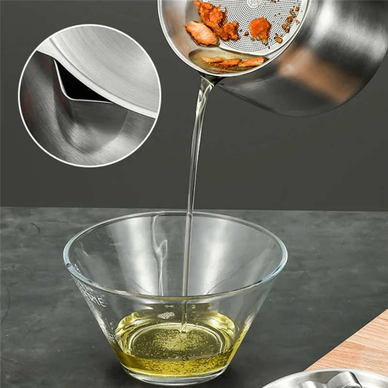 MLGB-Oil Pot,Oil Pot Stainless Steel Large Capacity Oil Fryer And Filter Cup Combo Versatile Oil Filter For Kitchen