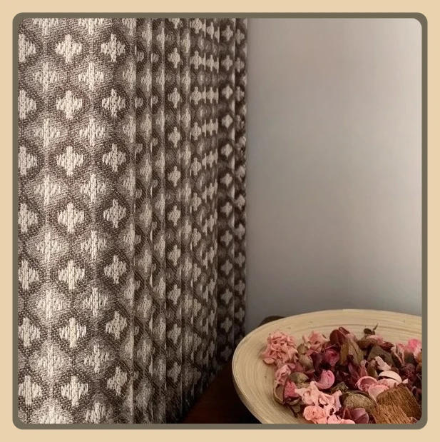 

French Retro Yarn-dyed Cotton and Linen Curtains for The Bedroom European New Style Custom-made with A Medieval Style Atmosphere