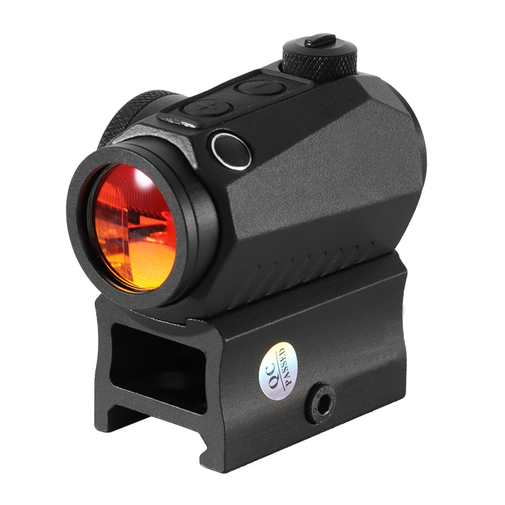 

1x20mm Compact 2 MOA Shake Awake Red Dot Sight Reflex Airsoft Riflescope Hunting Scope With Riser Rail Mount