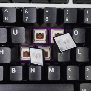 Tutup Tombol WOB KBDiy GMK Profil Ceri Bidikan Ganda PBT ISO 7u Penutup Tombol Hitam dan Putih untuk Keyboard Mekanis Tutup Kunci Gaming Retro 12 keycaps penjualan terbaik hitam - №