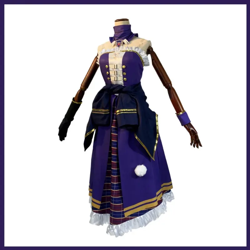 Anime Game Identity Ⅴ Patricia Dorval Enchantress Cosplay Costume Purple Evening Dress Coat Woman Sexy Masked Ball Party Suitx;2