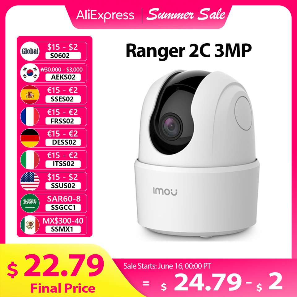 IMOU Ranger 2C 3MP Wifi Camera Two-way Talk Surveillance Security 360° Coverage Portection Night Vision Smart Tracking Camera 