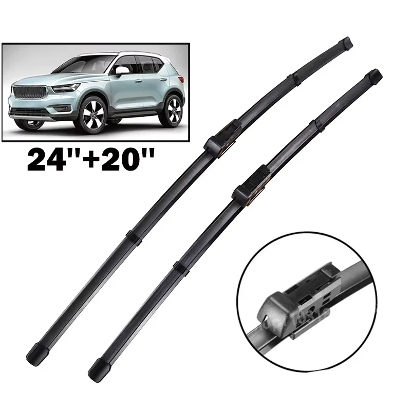 

Wiper LHD Front Wiper Blades For Volvo XC40 2017 - 2024 Windshield Windscreen Clean Window Car Rain Brushes 24"+20"