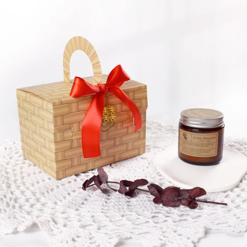 20pcs Paper Gift Boxes For Packaging Wicker Pattern Wedding Box For Guests Sweets Candy Bags Wrapping Party Favors Supplies - view 4