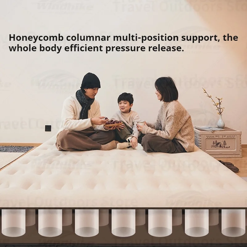 

Naturehike Inflatable Bed Built-in Air Pump Removable Portable Honeycomb Air Column Support Comfort Travel Outdoor Camping Bed