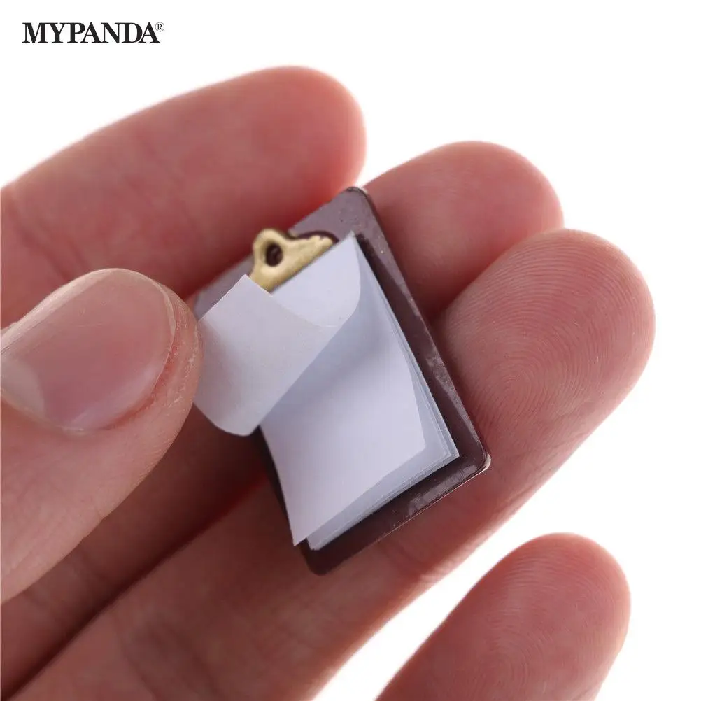 18mm*21mm Alloy Clipboard With Real Paper Attache For Doll DIY Miniature Dollhouse Dolls Accessories