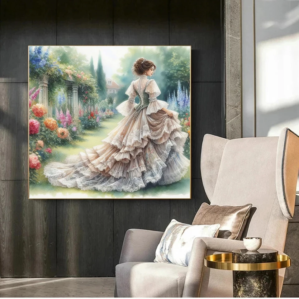 5D DIY New Diamond Painting Art Princess Rose Scenery Cross Stitch Kit Diamond Mosaic Embroidery Home Decor Gift