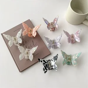 CLIP Bướm Pháp Pink Butterfly Hair Clip Mermaid Acid Acid Hair Clip Retro Back of the Head 8 Lũ lụt retro chính - 7