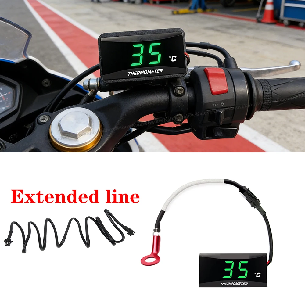 KAIUVE Motorcycle cylinder head temperature sensor mini square digital instrument For YAMAHA HONDA SUZUKI DUCATI Sensor Racing