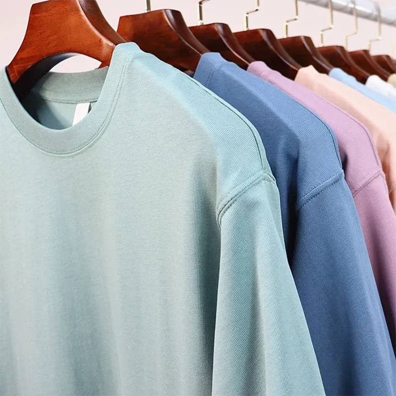 280g Men\'s 100% Heavy Cotton T-shirts Oversized Dropshoulder Sleeve Blank Beige Custom Print First Class Quality Spring Tee