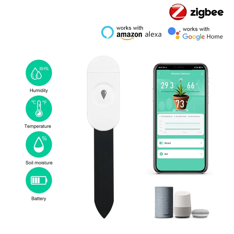 

Tuya ZigBee тестер влажности почвы измеритель влажности ферма газонные растения цветок монитор почвы датчик гигрометр удобный садовый инструмент