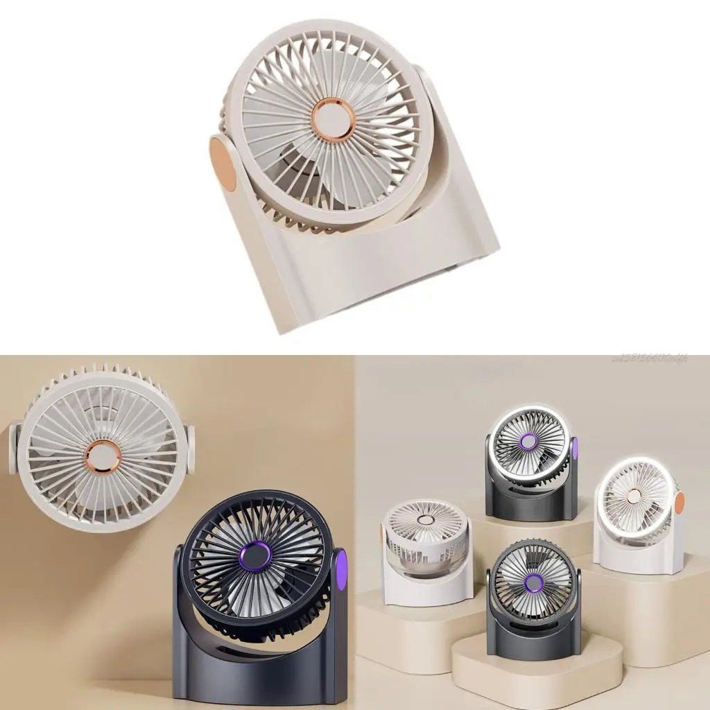 

27RB Cooling Desktop Fan with Light Convenient Small Desk Air Circulation Table Fan ABS Texture Suitable for Outdoor Camping