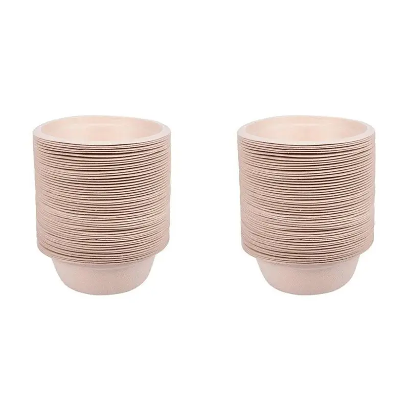 

【RABATT】Одноразовая миска на 350 мл, 200 упаковок, бумажная миска, большая эко-миска, сумка для бассейна из всех натуральных сахаров, безопасная миска для микроволновой печи