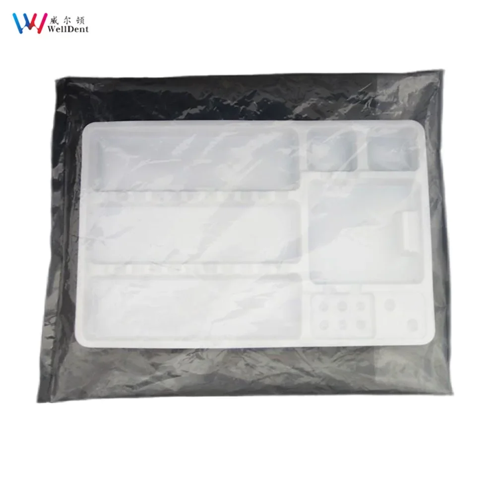 100pcs Dental Disposable Plastic Instrument Segregated Partition Trays Placed Small And Large Dental Consumable