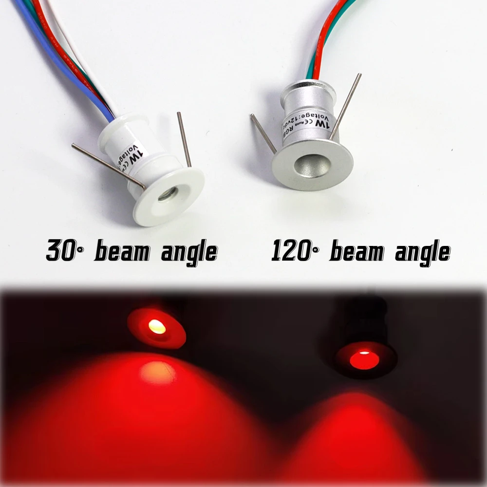 RGB LED Spotlight 12V Room Decor Dimbare Mini Kast Plafond Spot light met Driver 1W Trap Showcase Spot Inbouwdownlight