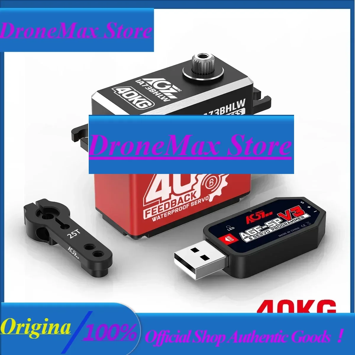 DrMasHot AGFRC IA73BHLW 2S 40KG High Torque 0.100sec Magnetic Waterproof IP67 Brushless Programmable Digital Position Feedback S