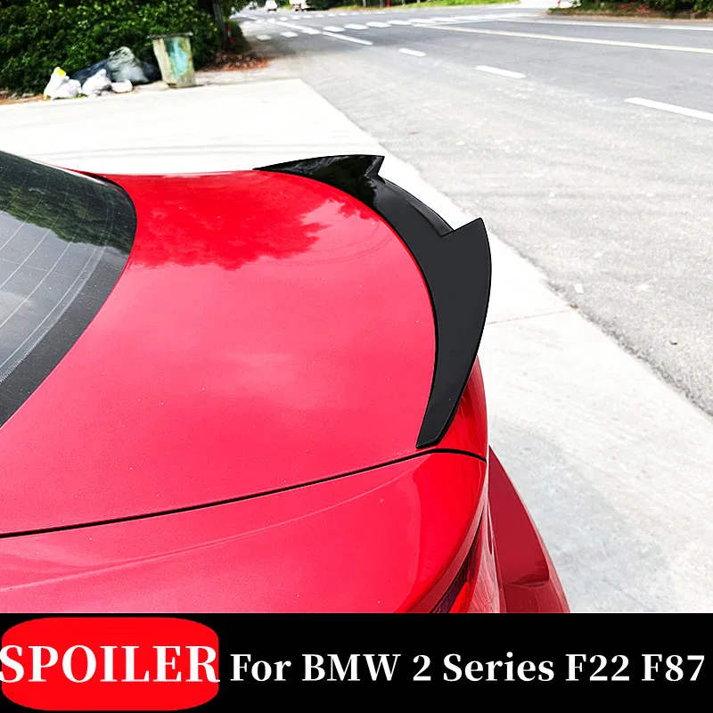 

For 2015-2019 BMW 2 Series F22 F87 M4 Style ABS Plastic Carbon Black Rear Trunk Lid Car Spoiler Wings Tuning Accessories