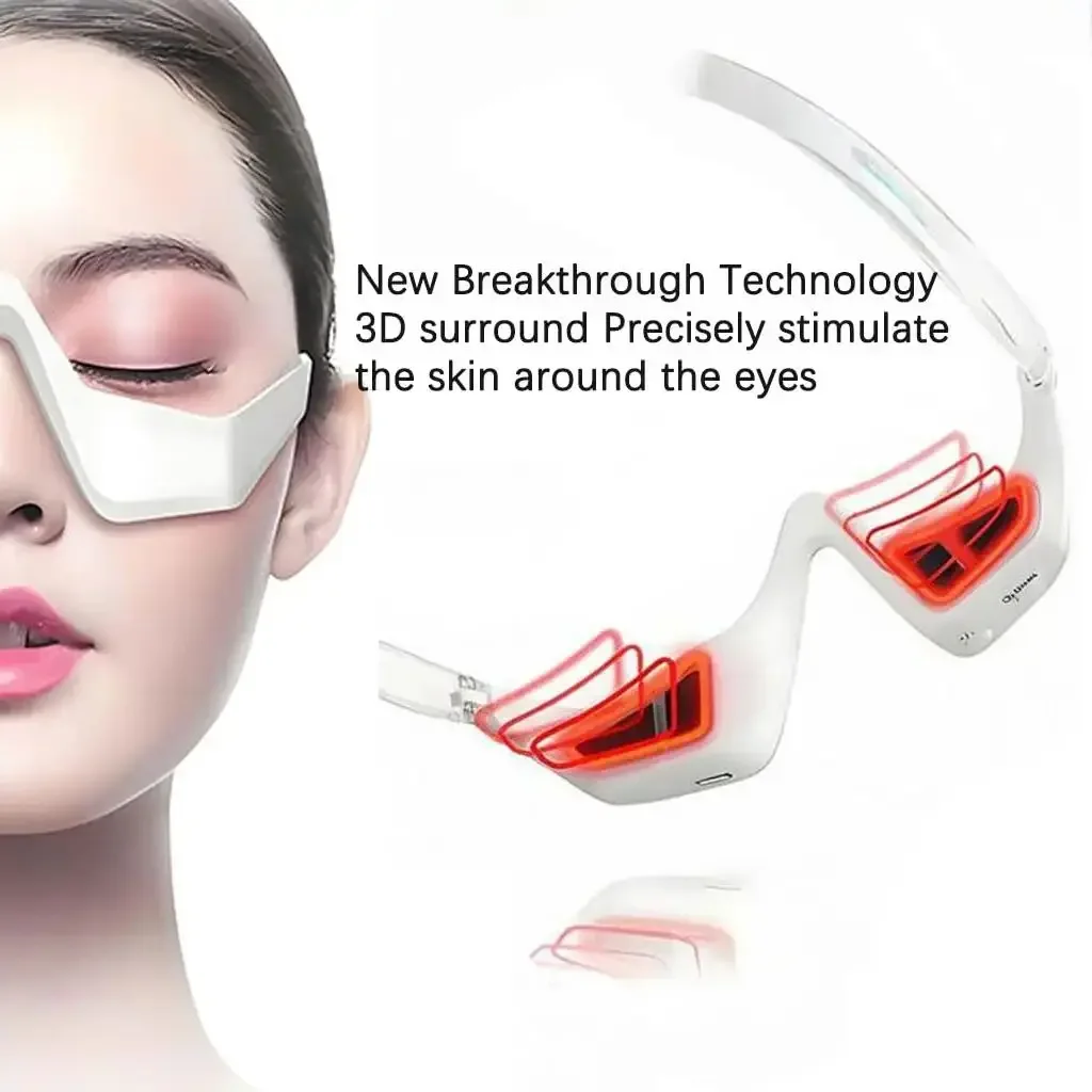 Led LightGlasses Microcurrent Eye Face Beauty Device Bag Remover for Dark Circles Puffiness Wrinkles