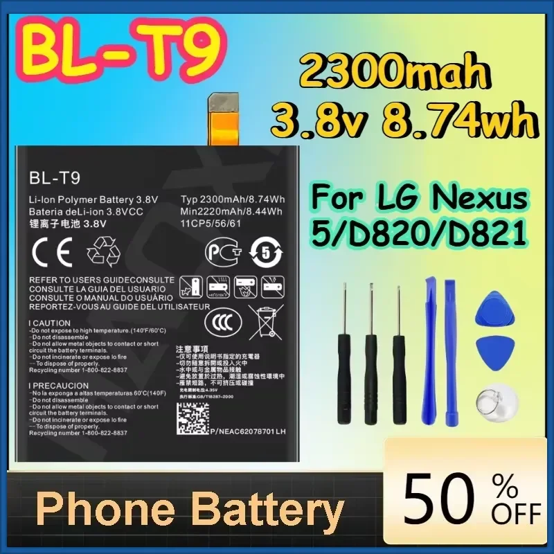 BL-T9 / BL-T34 Replacement Battery for G5/G3/G4/V20/V60 ThinQ/V50/V20/F800/K10/MS428 Phone Batteries+Free Tools
