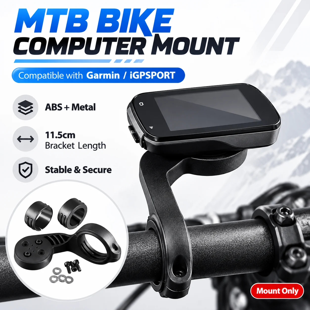 MTB Bike Computer Mount for Garmin Edge 1050 1040 840 540 830 530 Varia iGPSPORT Bicycle Handlebar Bracket Cycling Holder