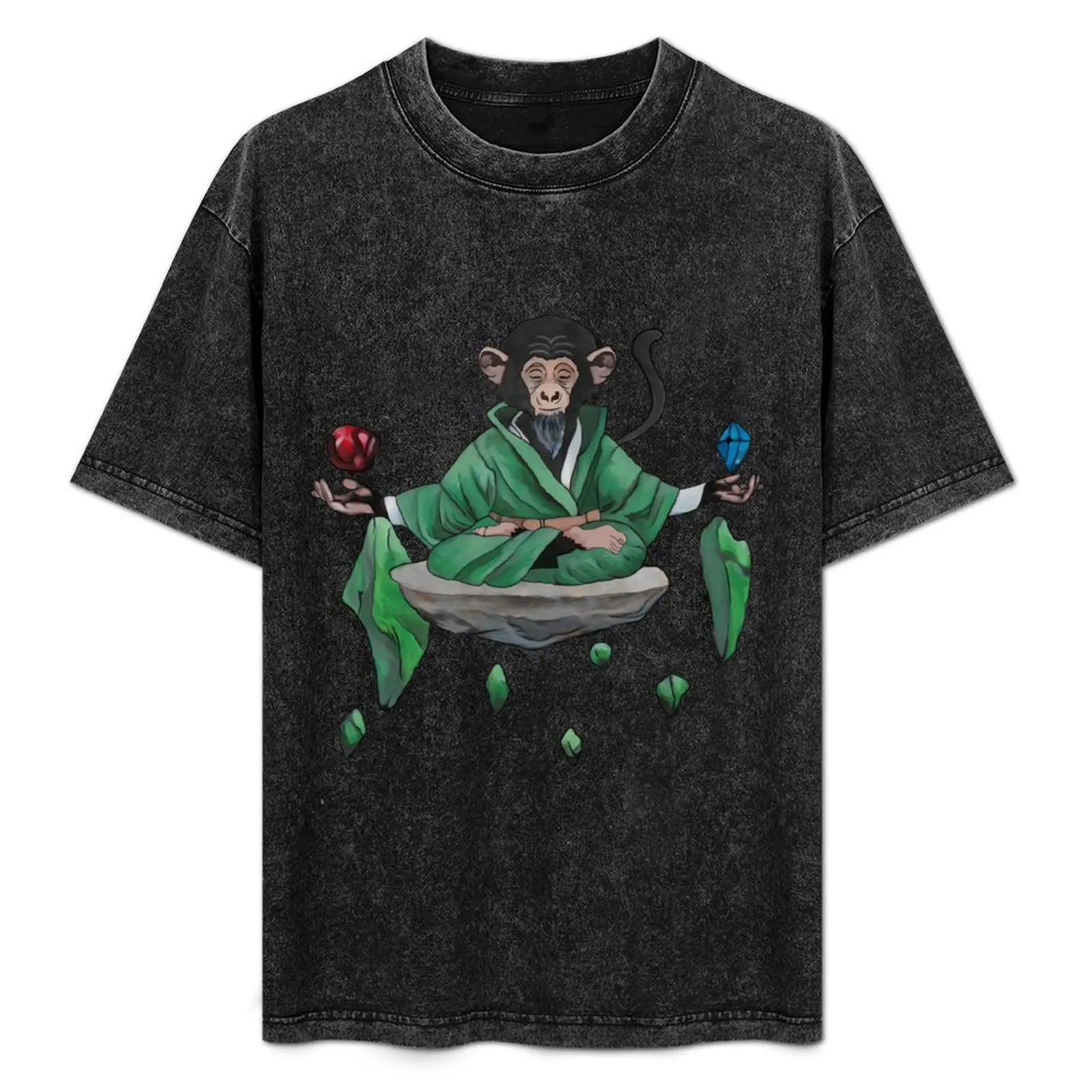 

Meditating Monkey T-Shirt Festival Casual Short Sleeve
